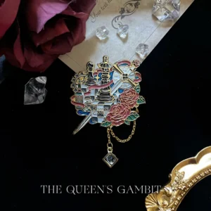 The Queen's Gambit Chess Brooch